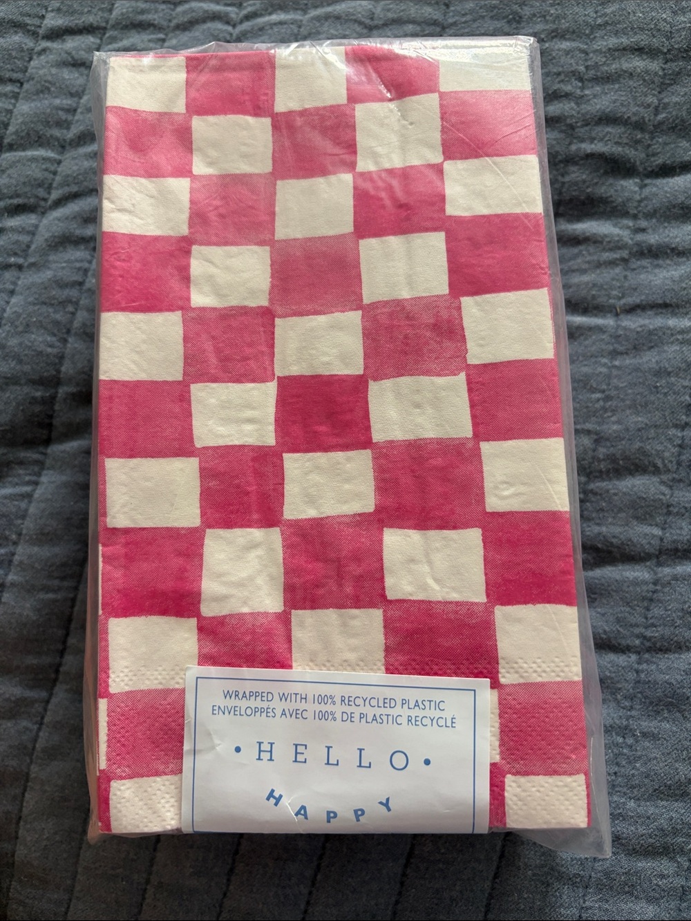 Pink Checkerboard Disposable Napkins